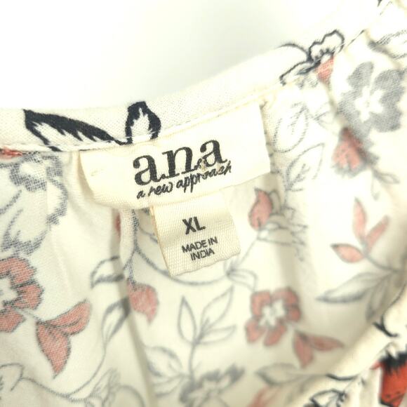 a.n.a. A New Approach Estie Floral Cream Pattern Top Long Sleeve Size XL NWT - Picture 11 of 11